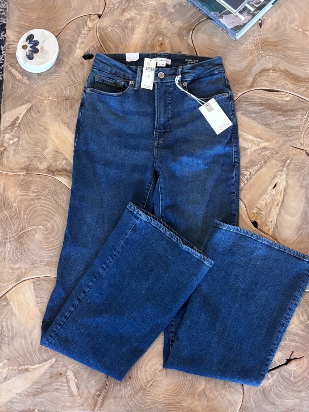 Good American Good Legs Flare Jeans Mid-Rise Size 4 NWT
